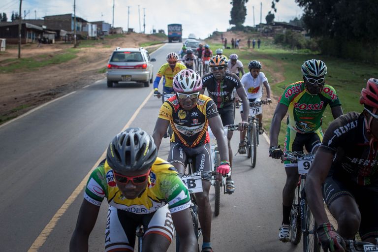 A bunch on a road in Kenya